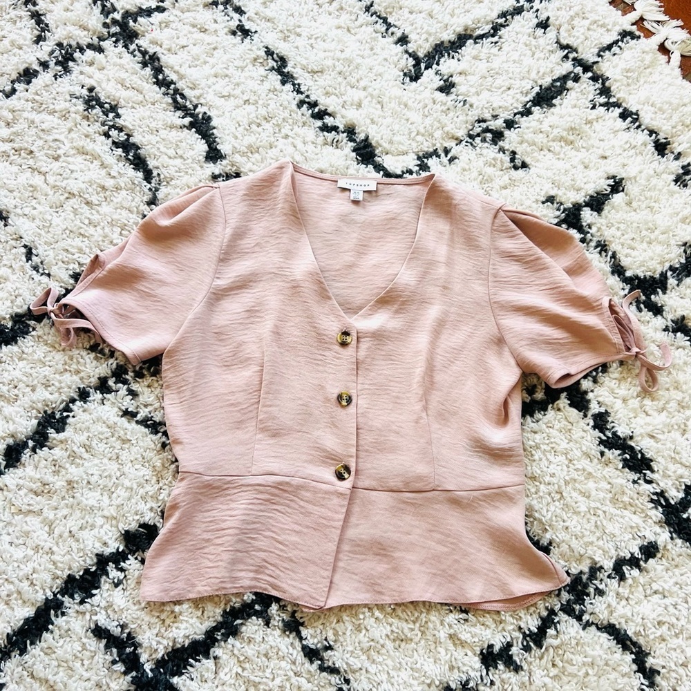 TopShop Puff Sleeve Top Size 8